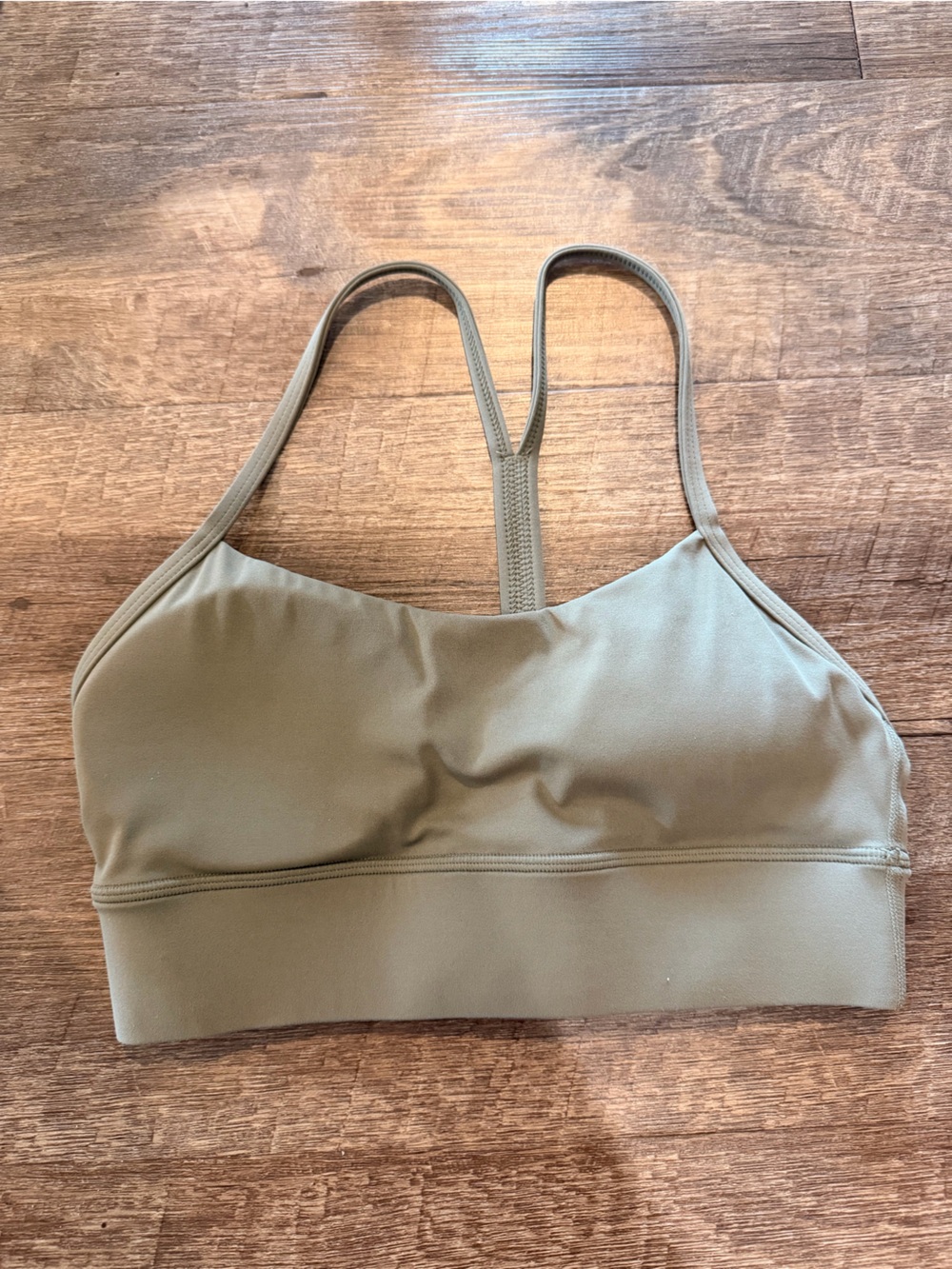 Everyday Olive Green Racerback Sports Bra - Lightweight Support